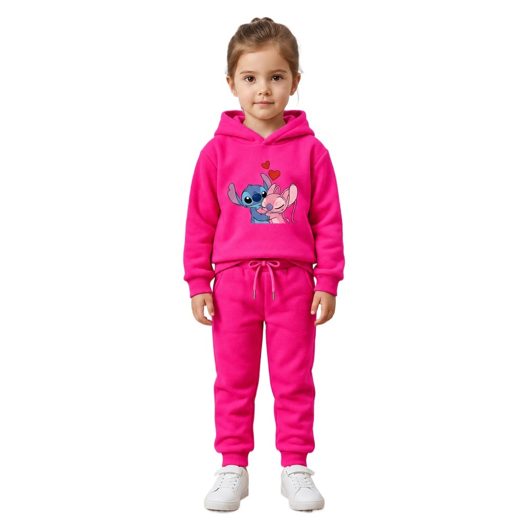 Moletom Infantil Conjunto Menina Desenho Lillo Quentinho e confortável para escola