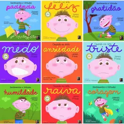 Coleção Infantil com 9 Livros sobre Sentimentos, Emoções e Virtudes