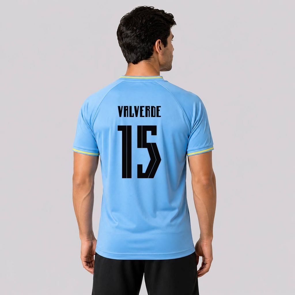 Camisa Uruguai Celeste 15 Valverde