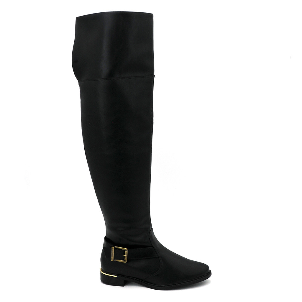 Bota Vizzano Original 3077.127 Salto Baixo Over The Knee Ziper Feminino