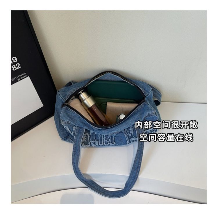 [mushroom] Bolsa de coleta de comércio exterior Bolsa feminina Bolsa de moda Bolsa jeans nas axilas Bolsa de ombro Bolsa