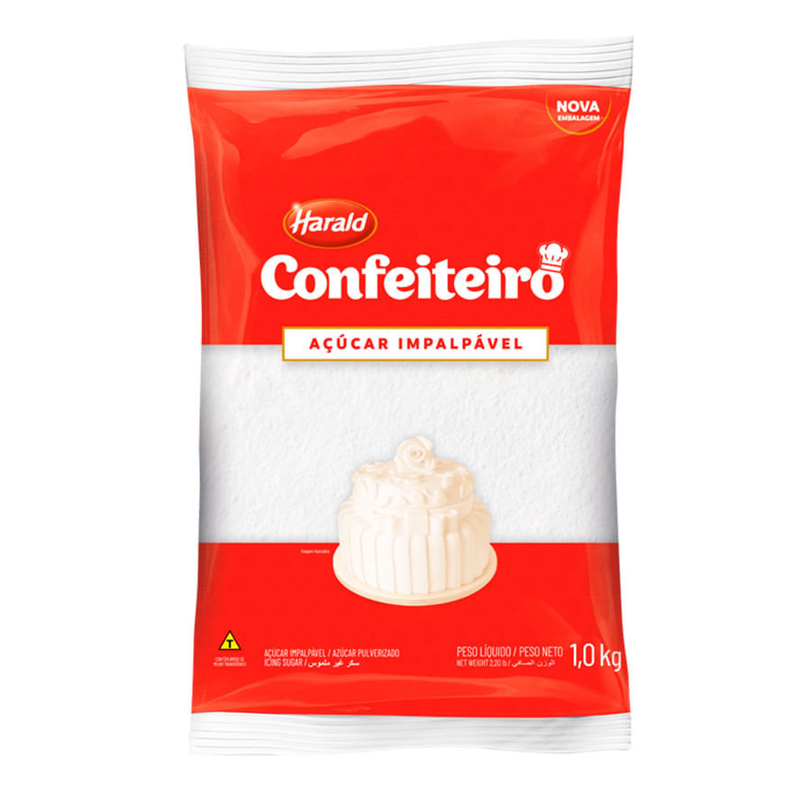 Açúcar Impalpável Extra Fino Para Confeitaria 1kg Harald