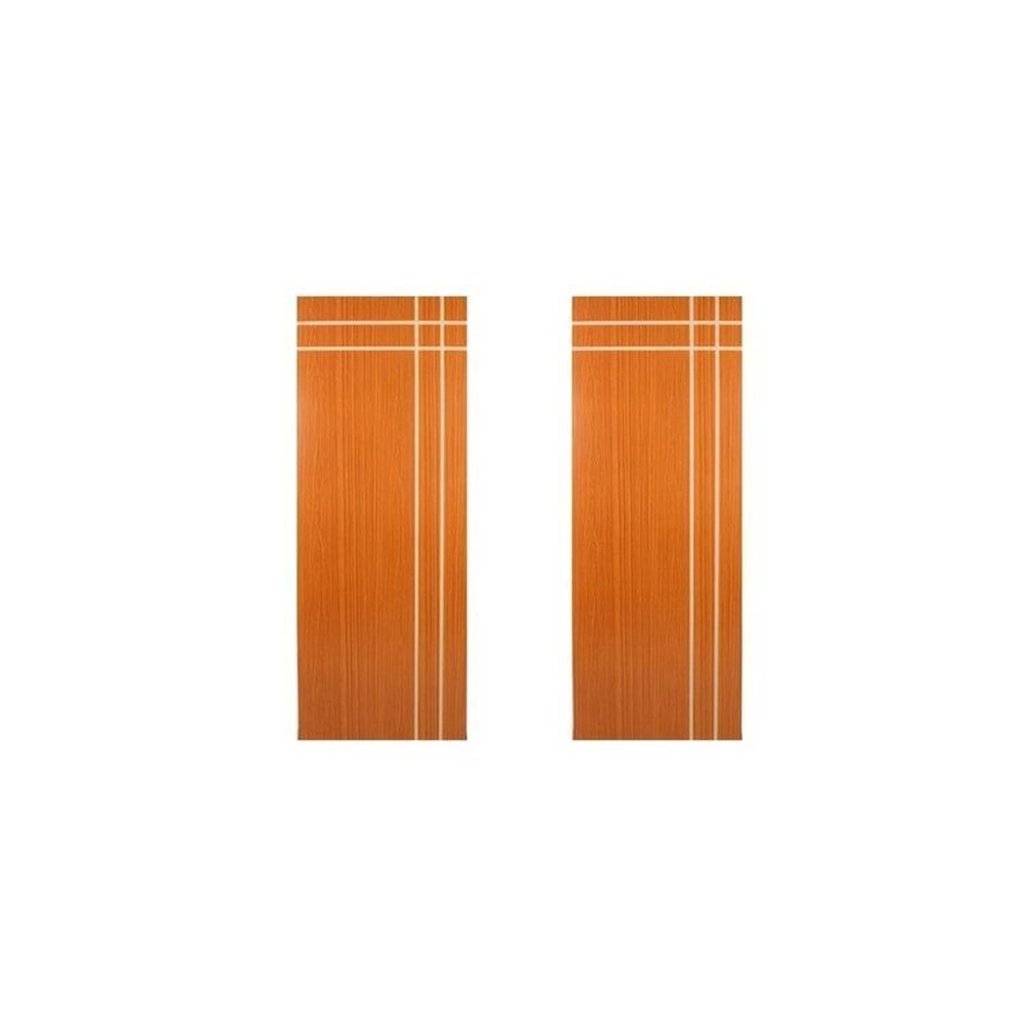 Kit com 2 Folhas de Porta Madeira Decorada 210x80cm Espessura 3,5cm Mantiqueira Marrom/Mogno MGM