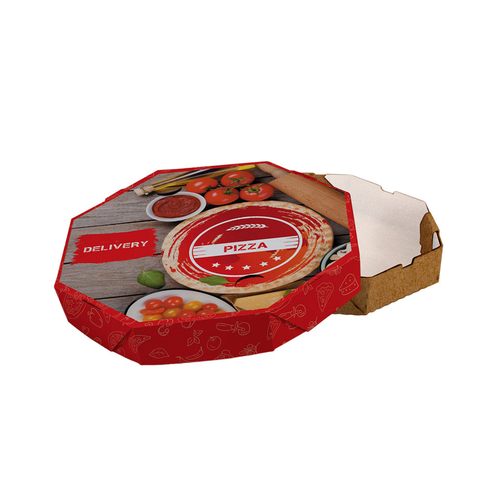 Caixa de Pizza Italianinha com Fundo Branco Octogonal 40cm - PCT 50un