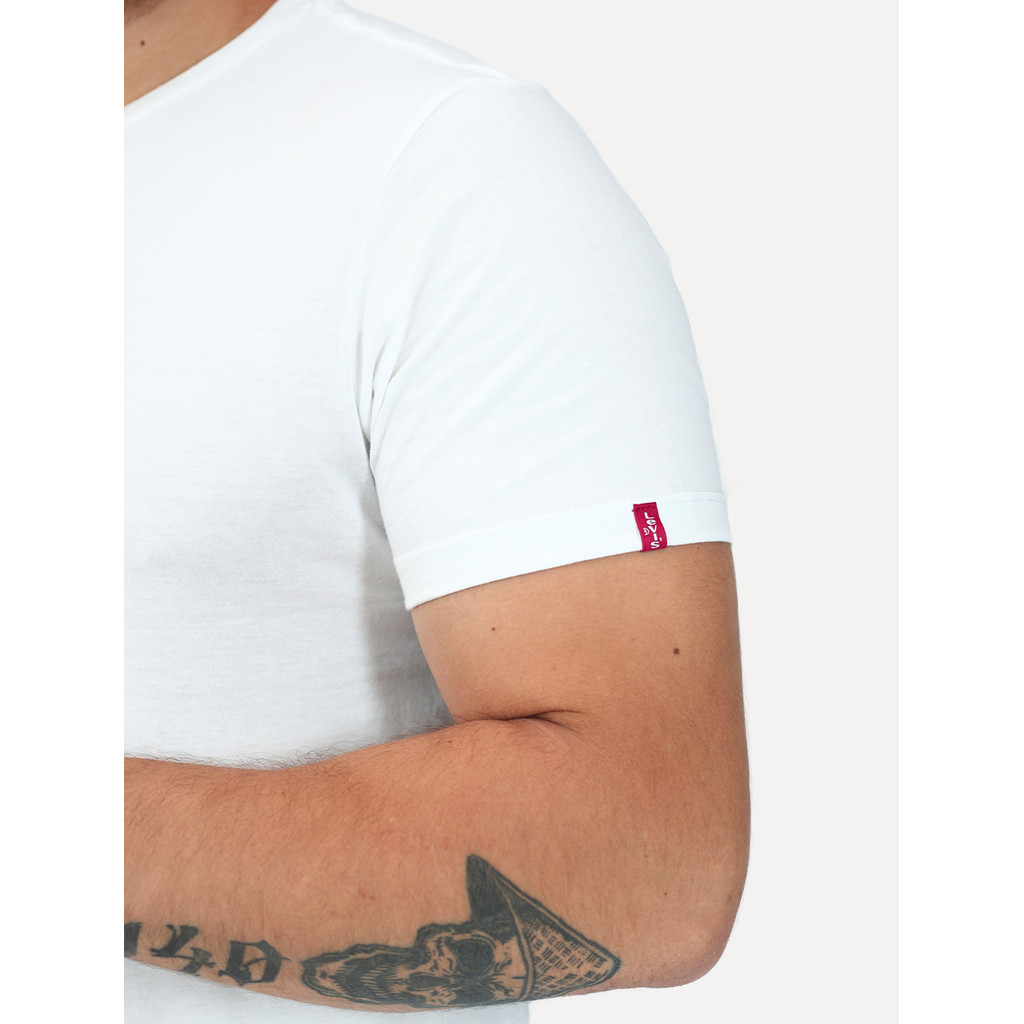 Camiseta Levis Original Masculina Slim Tag Sleeve Lisa Branca LB002 0141