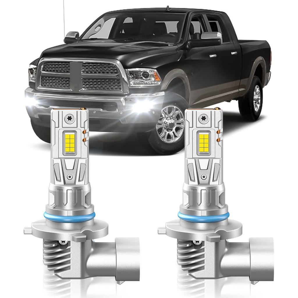 Compatível com Dodge Ram 1500 2500 3500 2009-2018, Lâmpadas de Farol de Neblina ou DRL, 6000K Branco Frio, 700% de Brilh