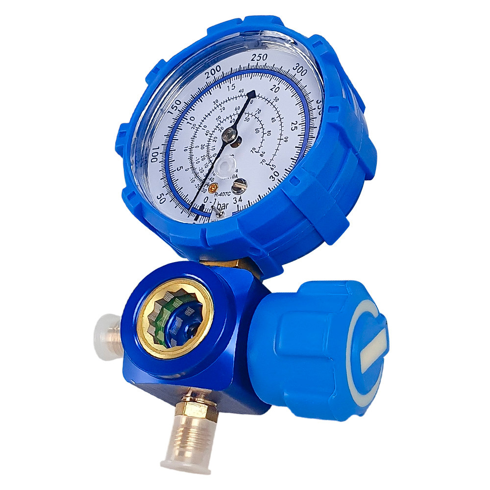 Manifold 1 Via Com Manômetro de Baixa Para R410A, R407C, R134A e R22 Sem Mangueira - Coldma