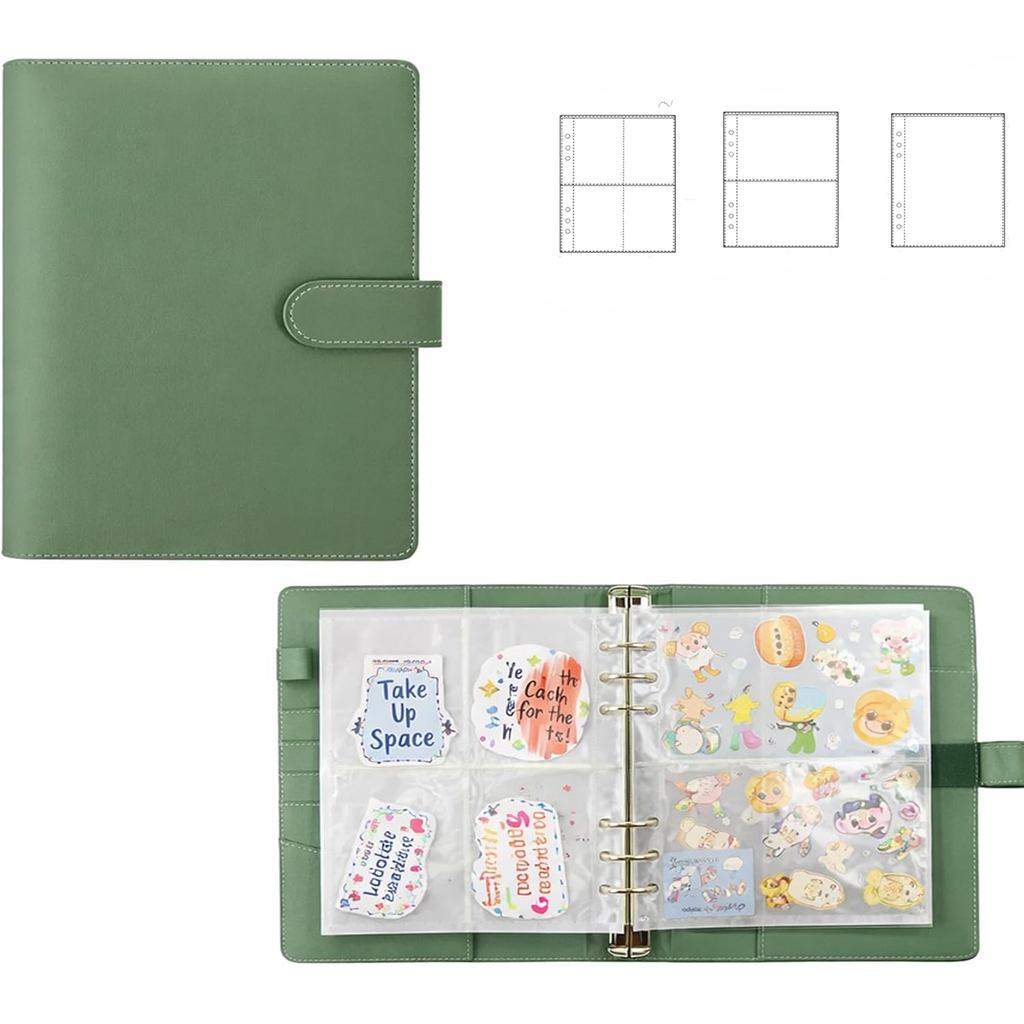 Organizador de Adesivos com Bolsas de Armazenamento, Livro de Coleção de Adesivos Reutilizável, Organizador de Adesivos 