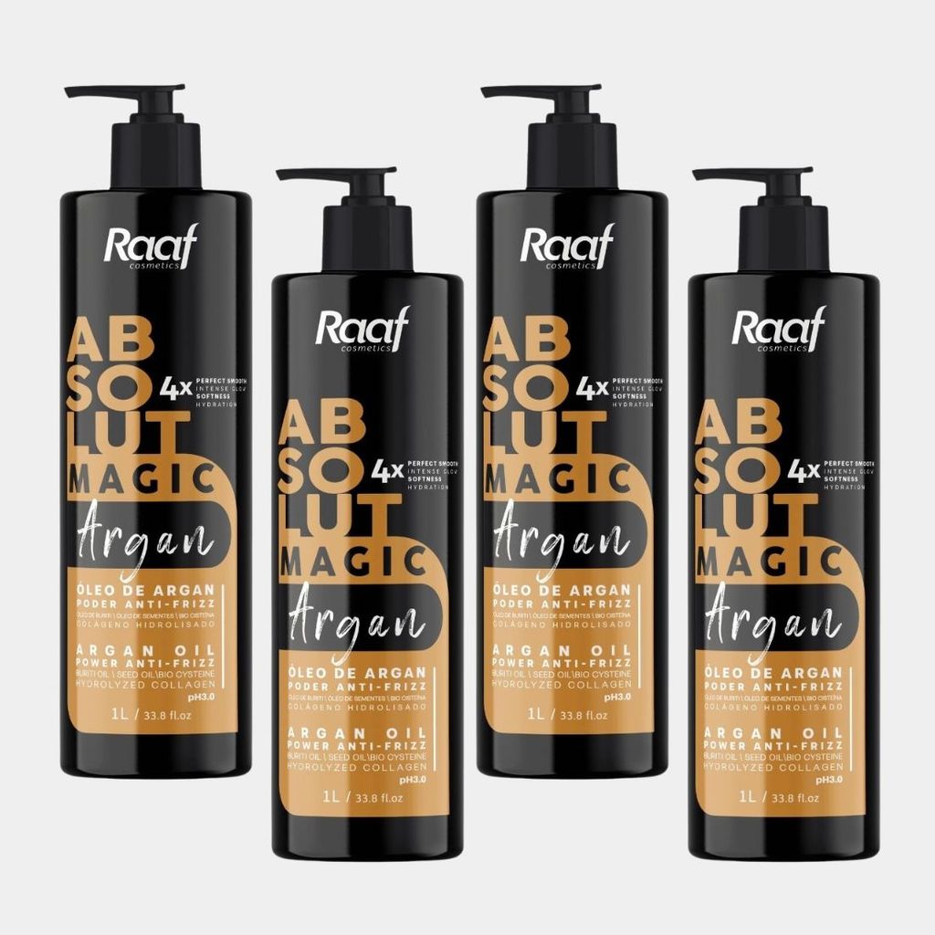 Kit 4 Selante Capilar Progressiva Absolut Magic Argan Liso Absoluto Raaf Cosmetics – 1L