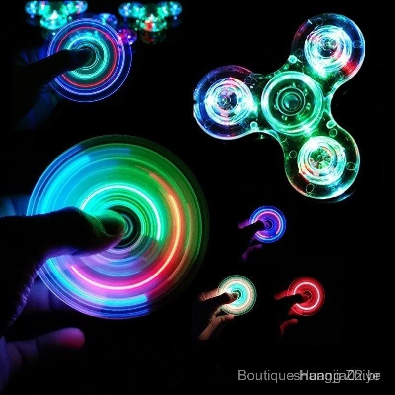 Spinner Luminoso com Luz LED, Brinquedo de Alívio de Estresse para Dedos que Brilha no Escuro EDC A5AJ S3SX FC7 JEDE