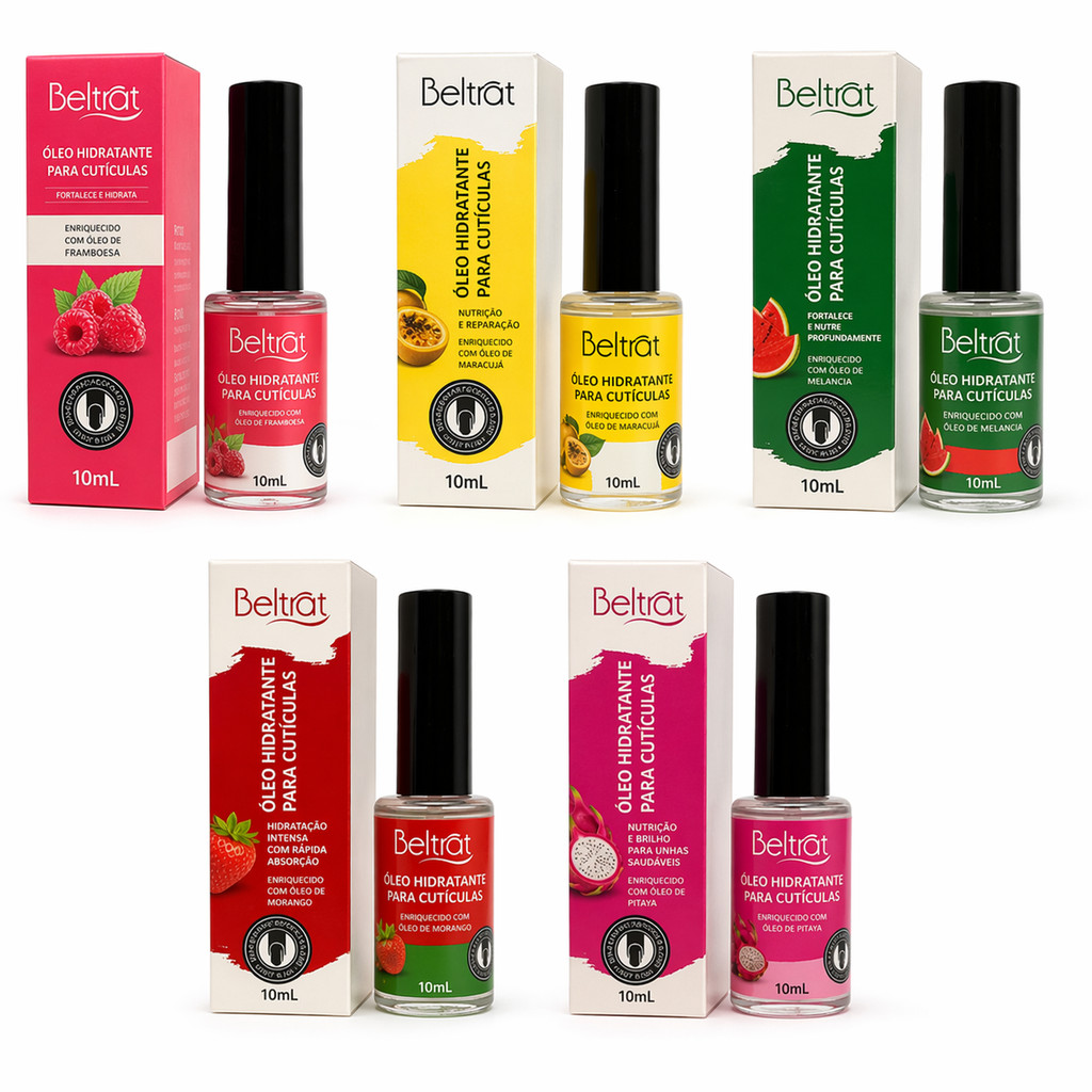 Óleo De Cutículas Beltrat 10ml Pitaya Melancia Morango Maracujá Hidratação Profissional Unhas
