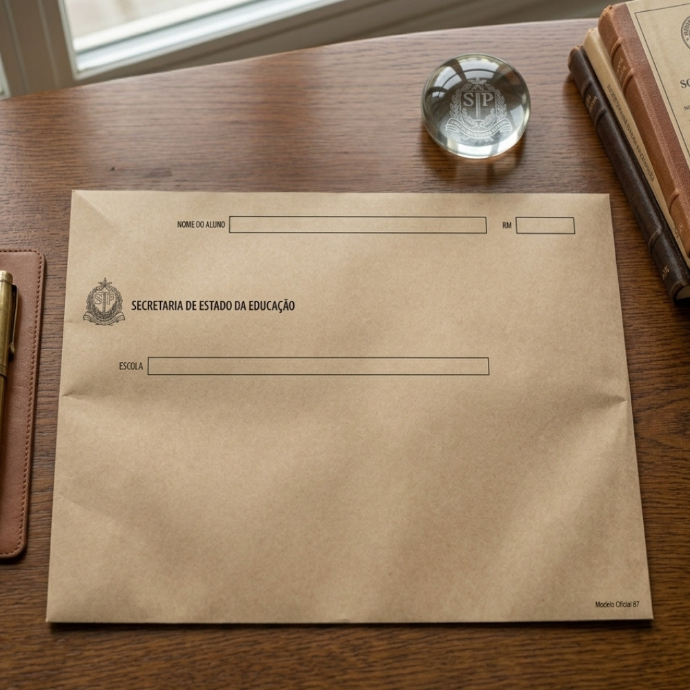 Envelope Prontuário Aluno Escolar SP Ficha Cadastro 20/100UN