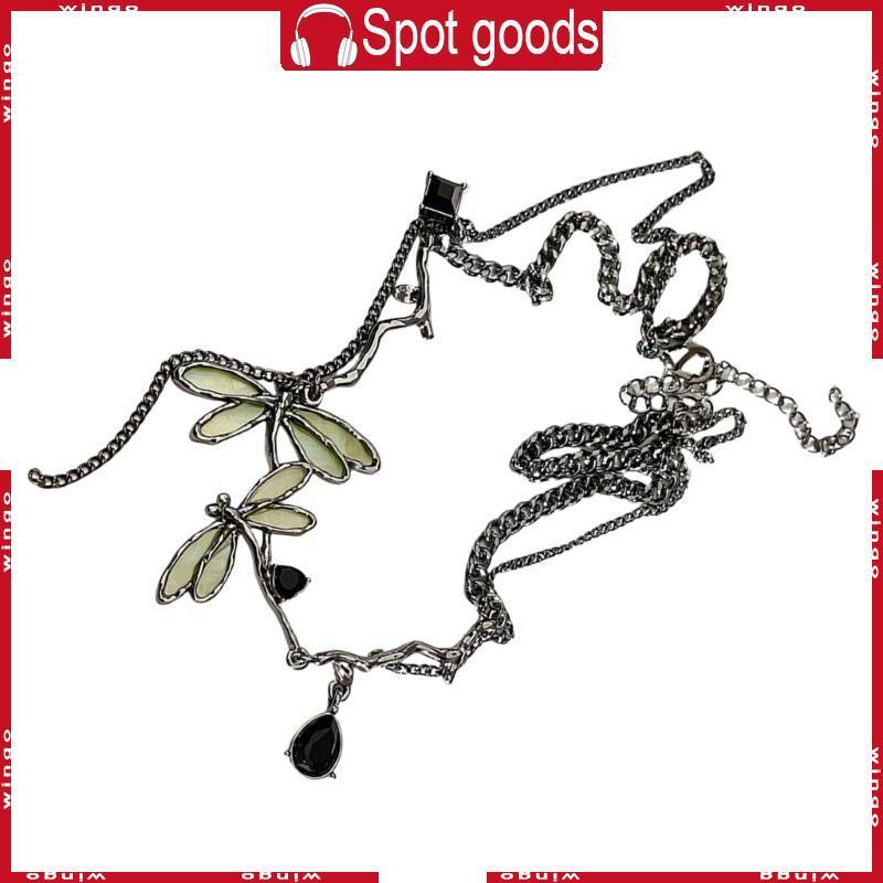 WIN Libélulas Clavícula Colar Elegante Corrente Comprimento Ajustável Neckchain Jóias Para Uso Diário