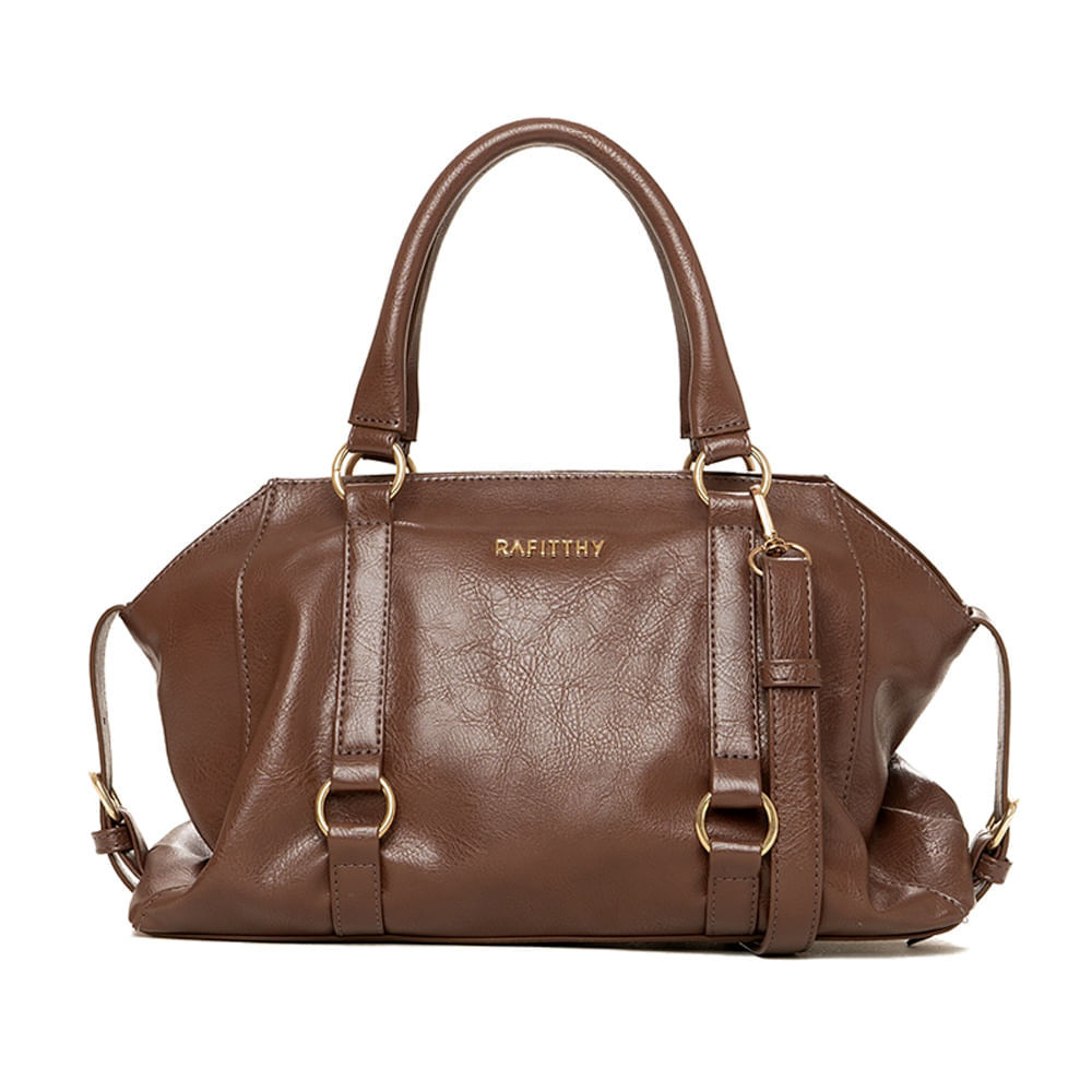 Bolsa Feminina Rafitthy Tiracolo Pequena Burnished Marrom