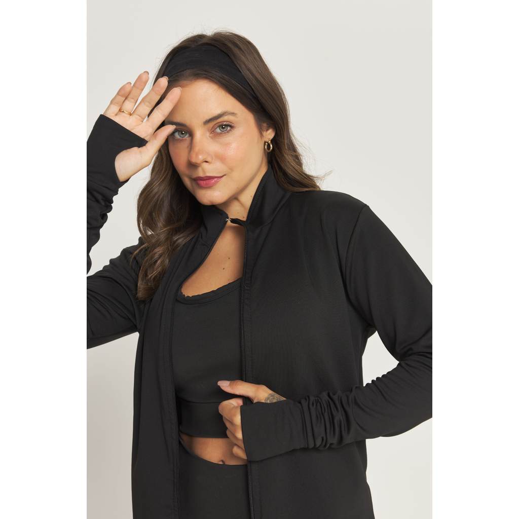Jaqueta Blusa Térmica Manga Longa Feminina Peluciada Frio Inverno Quentinha