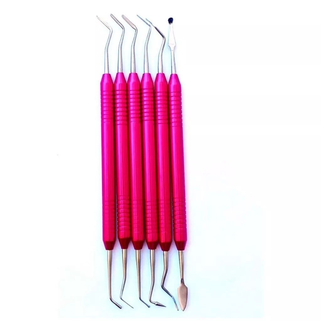 Kit De Espátula Para Restauração Resina  Rosa Com 6 Unidades