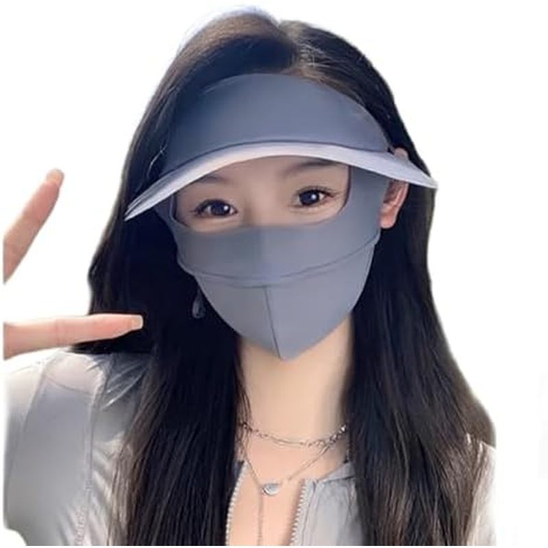 Full-Face Integrated Sun Protection Face Cover Hat for Women UV Protective Summer Cycling Outdoor Wear