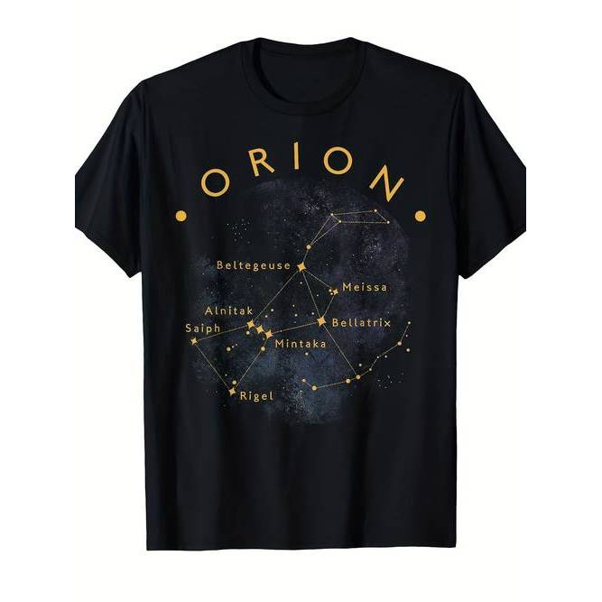 Camiseta Masculina Constelação Orion Nebulosa Astronomia Retrô Estilosa Premium Atemporal Cena Noturna