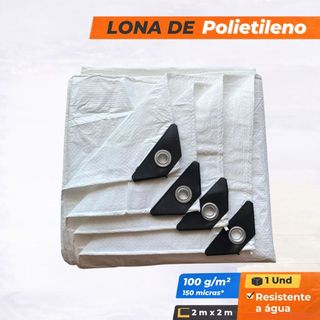 Lona Branca 2x2m 150 Micras Lona Grossa Reforcada Toldo Camping Cobertura Obra Lona Pesca Ajax