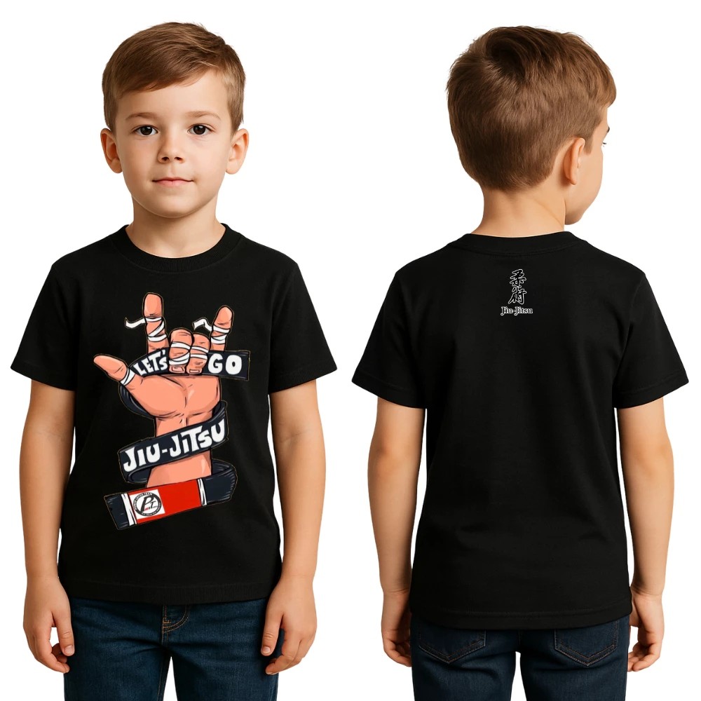 Camiseta Infantil Estampada Jiu Jutsu Divertida Menino Menina 100% Algodão Confortável Dia a Dia Estilosa Escolar