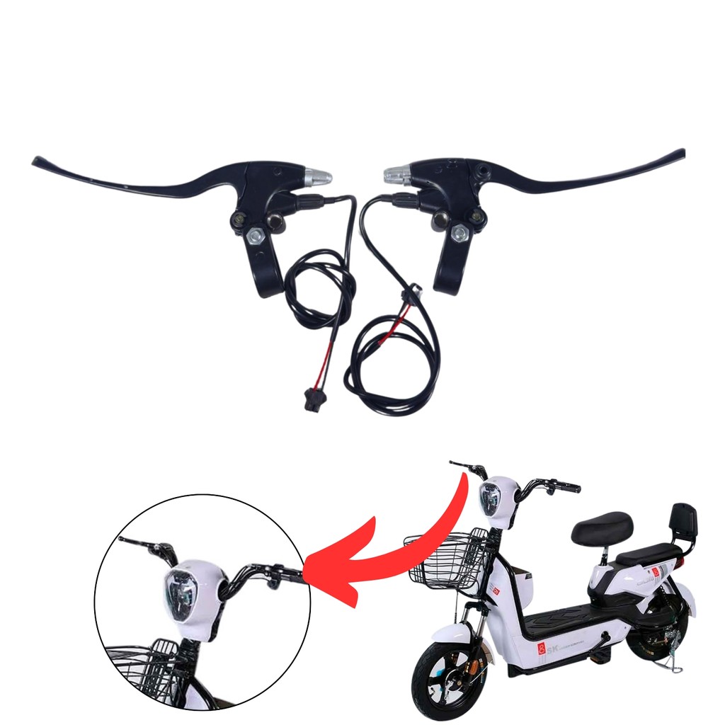 Manete de Freio Scooter Bicicleta Eletrica WeHawk Smartway Fly Happy Smart Ecobikes Gicin Gts