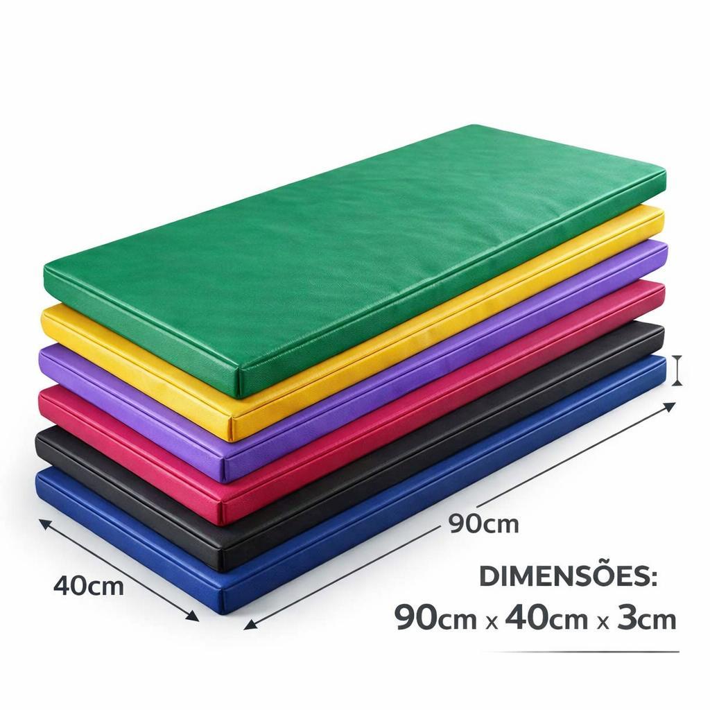 oferta! COLCHONETE ACADEMIA DIVERSAS CORES / YOGA / PILATES - 90x40x3cm - DUPLA COSTURA TRAVETADA