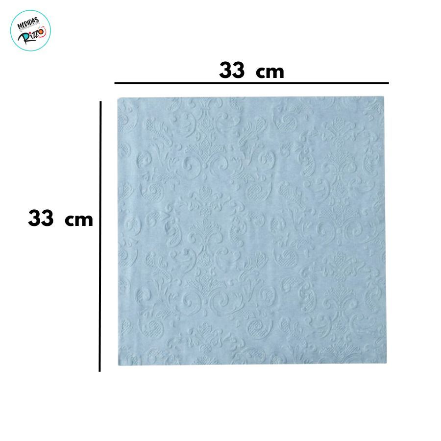 Guardanapo de Papel - Azul Bebê - 33cm - 20 unidades - Silver Festas - Rizzo · foto 2