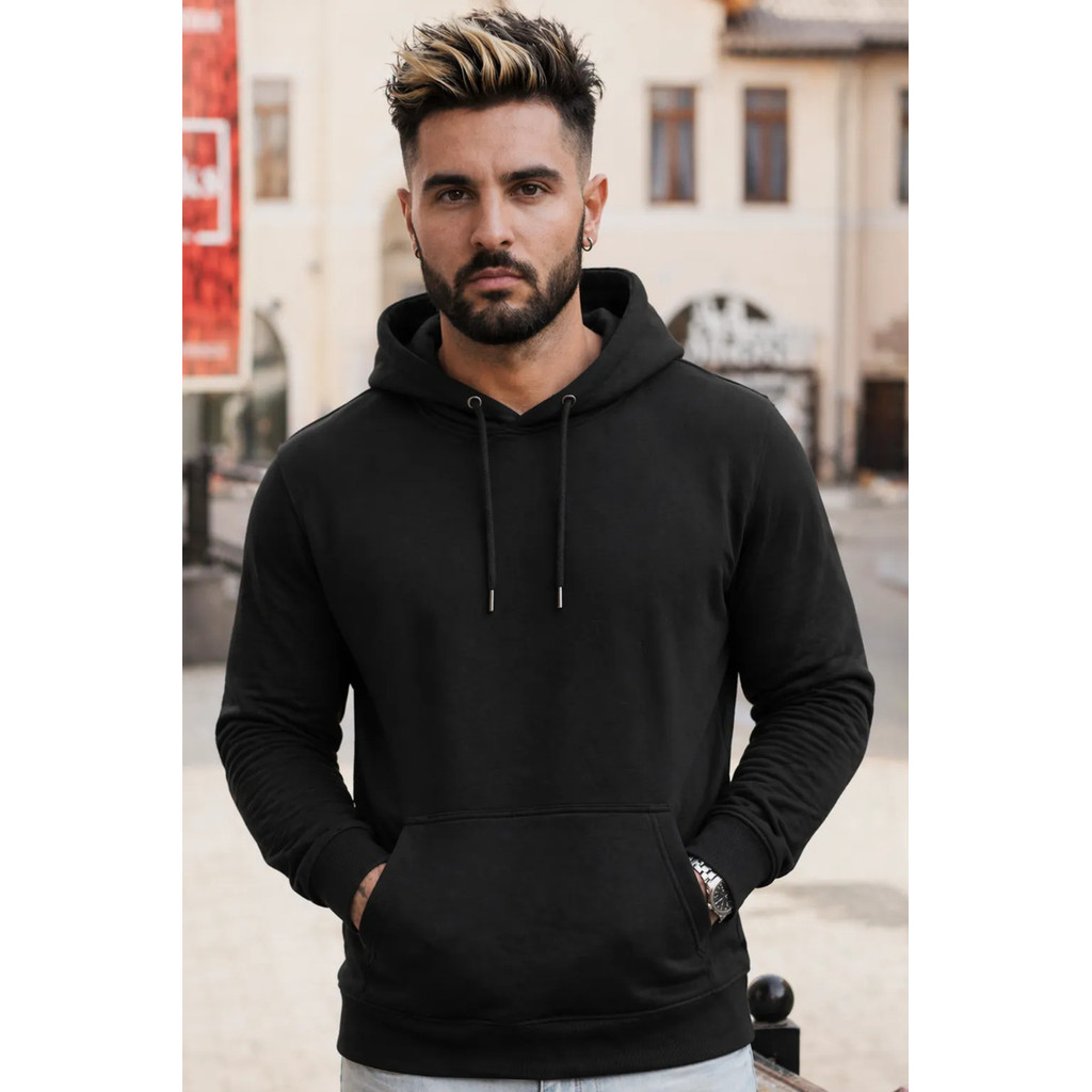 Blusa Moletom Sem Estampa Liso Basico Canguru Cordao Capuz