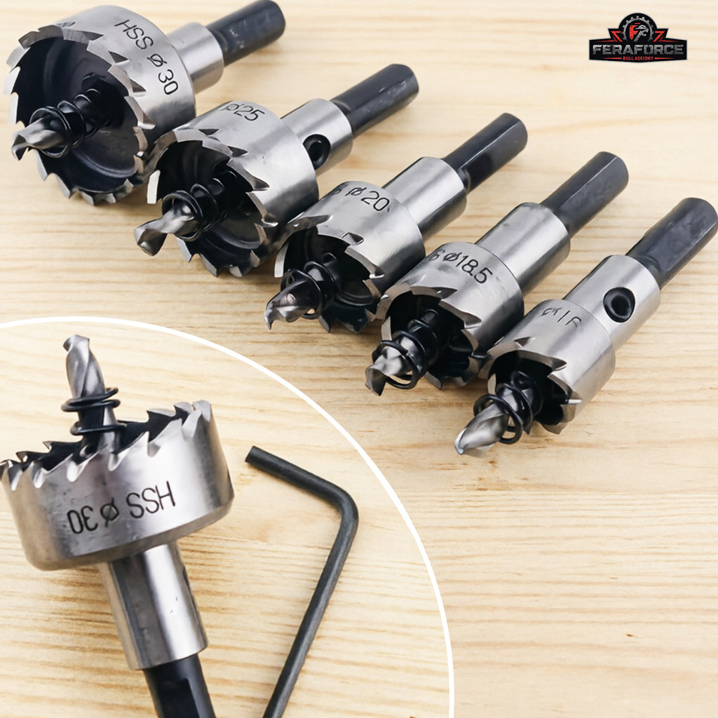 Kit Serra Copo Metal 5 Peças 16 20 25 30 32mm para Furadeira Corte Rápido Preciso e Resistente
