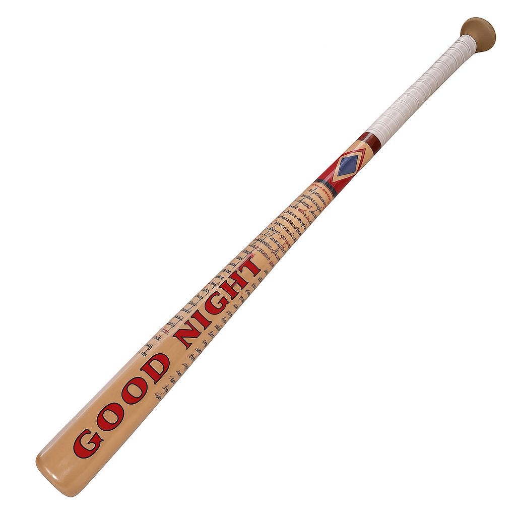 Taco Bastão Good Night 56cm da Arlequina Harley Quinn Acessório Cosplay Festa Fantasia Carnaval