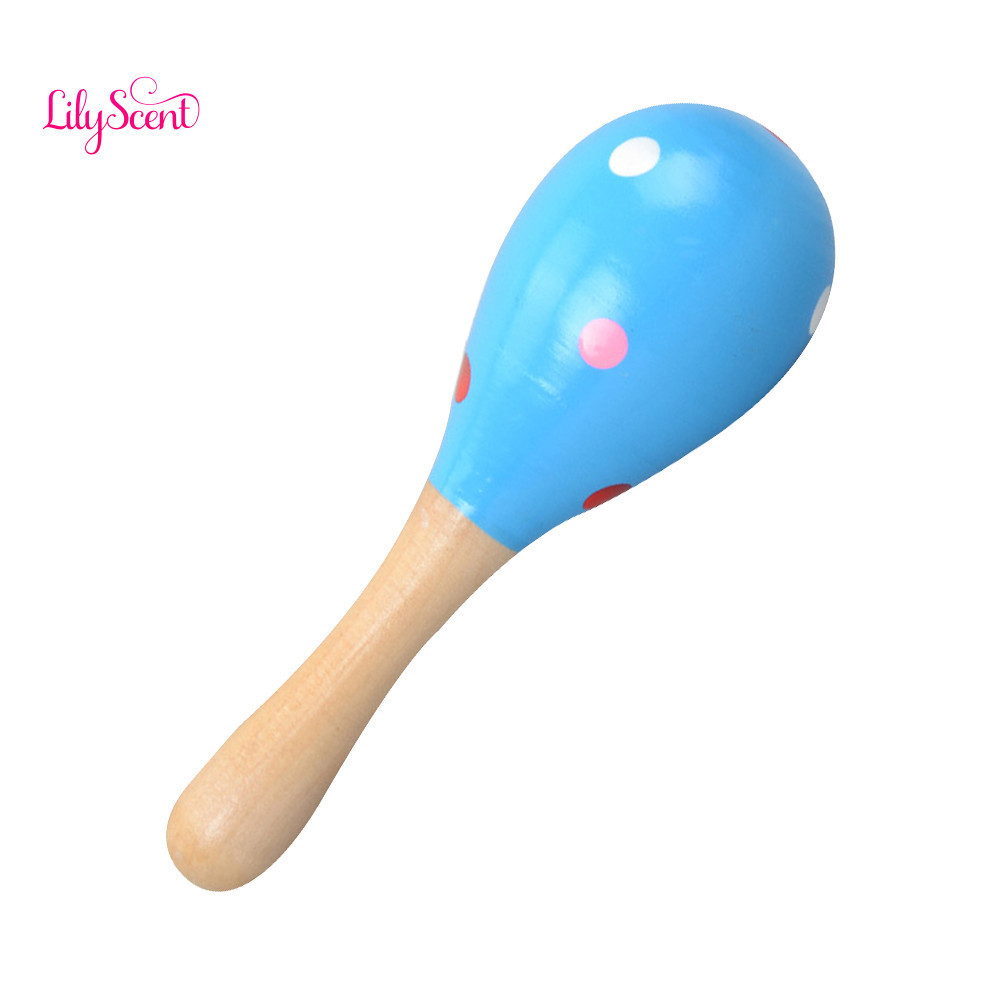 [♥ Lily] Martelo De Areia Colorido De Madeira Anéis De Mão Maraca Brinquedo Educacional Para Crianças E Bebês