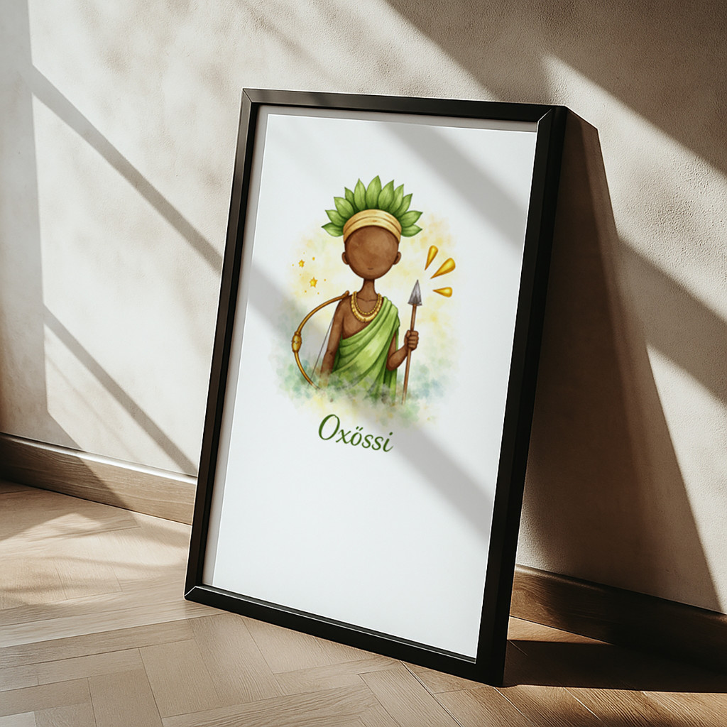 Quadro Oxóssi Umbanda Candomblé Orixá Fé Espiritualidade Proteção Arte Religiosa