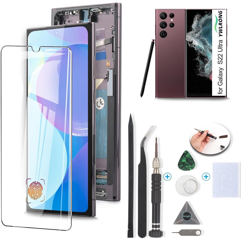 Tela OLED para Samsung Galaxy S22 Ultra 5G, Substituição de Tela para Samsung S2