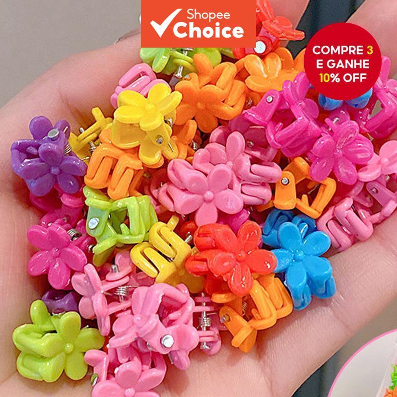 Mini Grampos De Cabelo Para Crianças E Meninas , Laços De Flores Coloridos , Conjunto De Acessórios De Grampo De Presilh