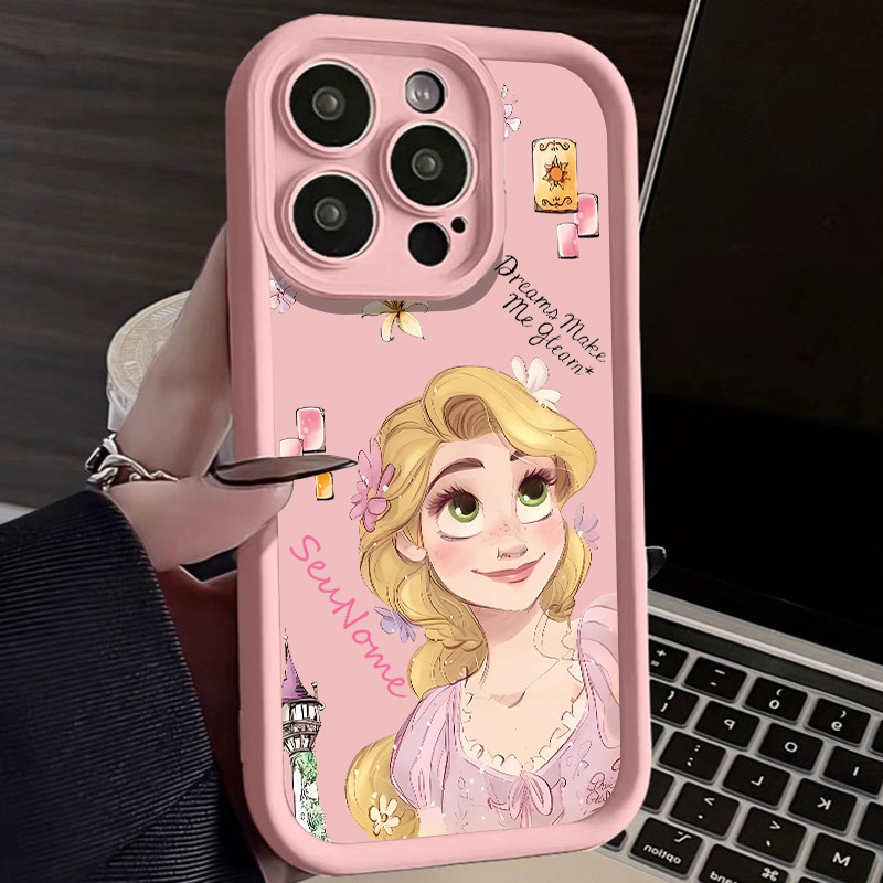 Capinha celular personalizada princesa rapunzel para Xiaomi Redmi 12 13C note 12 10 9 8 11 13 POCO X5 X6 PRO CAPA
