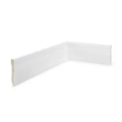 Kit 7,2m Linear Rodapé de Poliestireno Slim 7cm x 10mm x 2,40m Frisado Nfr Branco Ruffino Branco