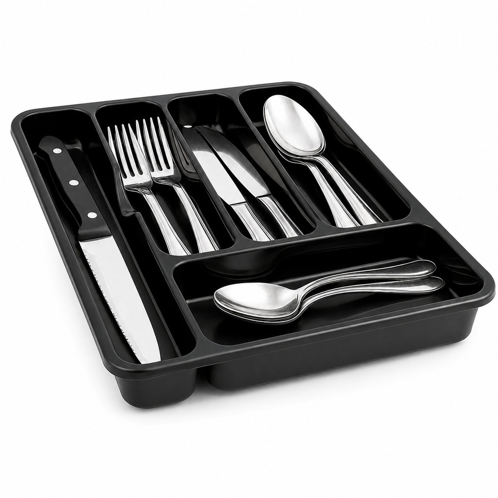 Porta Talheres Organizador de Gaveta 5 Divisórias Cozinha Utensílios
