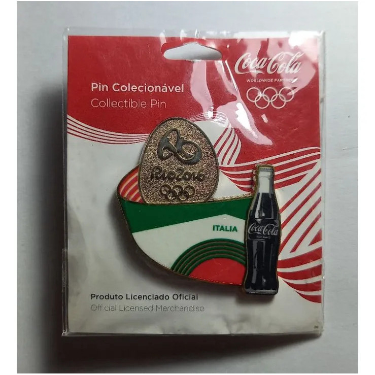 Pin Coca-cola  Rio 2016 - Italia. Elimatec Moedas Antigas.