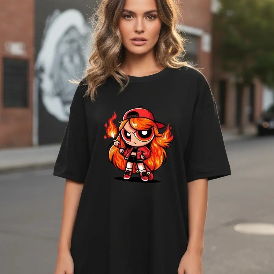Camiseta Estampada Inspirado Super Poderosas Florzinha de Fogo Unissex 100% Algodão Frete Grátis Rápido Plus Size