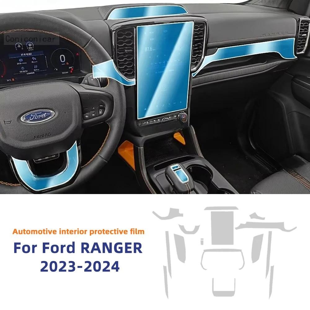 Para Ford Ranger 2023 2024 Película Protetora Interior Painel Da Caixa De Velocidades Tela De Navegação Automotivo TPU C