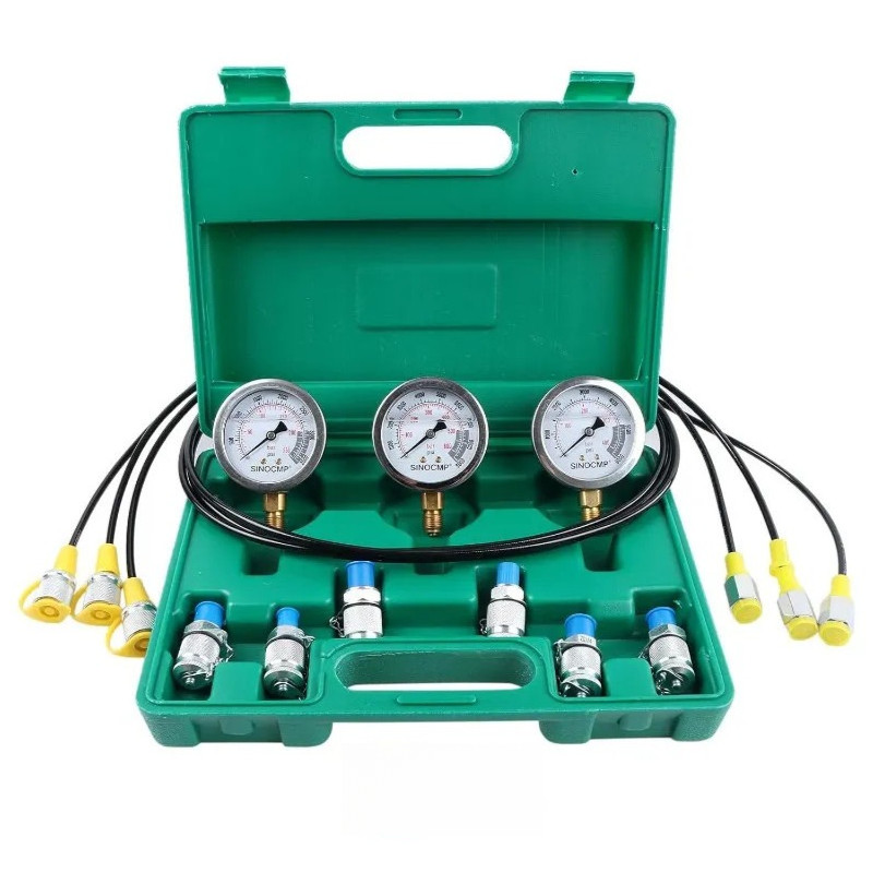 Manômetro Maleta Para Teste De Pressão Hidráulica 8700psi Conjunto Manometro Kit Pressao Hidraulico