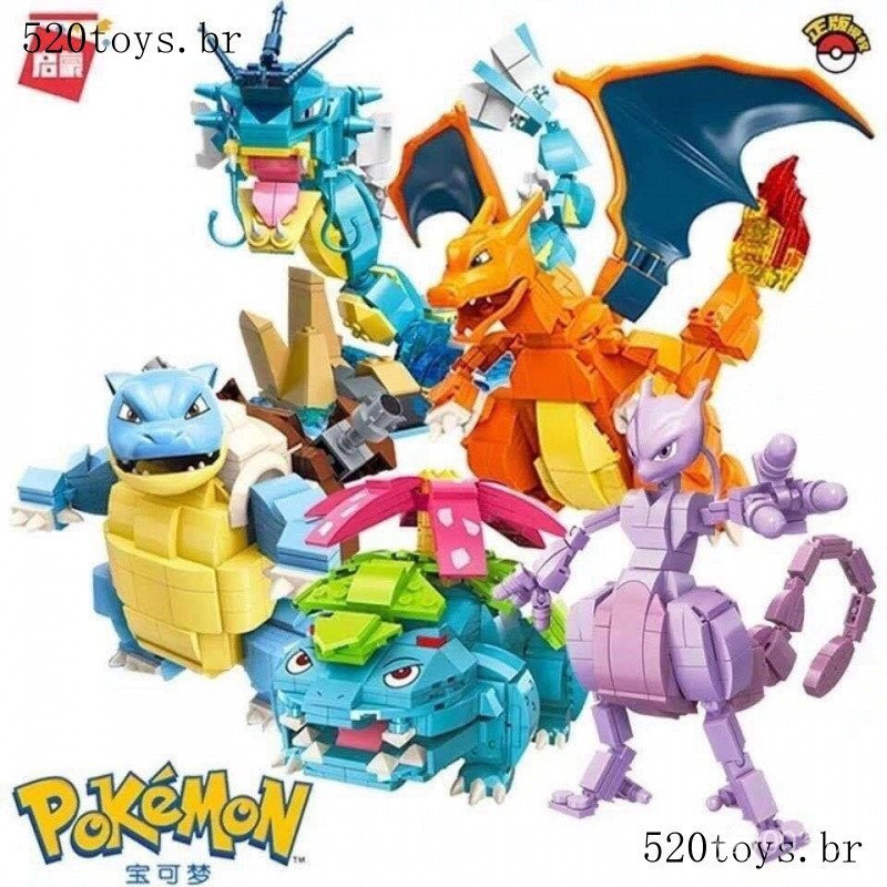 Blocos de montar Lego da série Pokémon: Charizard, Pikachu, sapo, tartaruga Jenny, Super Dream, brinquedo montável para