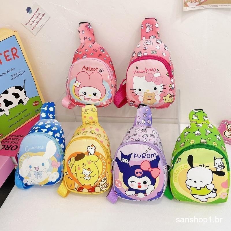 [largeloohg] Bonito Doce Sanrio Crianças Peito Bolsa Ombro Crossbody Feminina De Alta Capacidade Moda Viagem Armazenamen