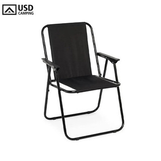 Cadeira De Praia Aço Adulto Jardim Piscina Camping Portátil Reforçada Usd Cor Preto