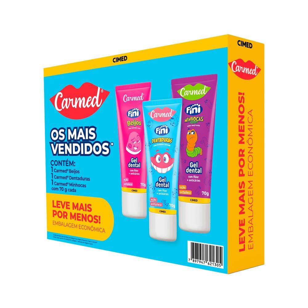 Kit Gel Dental Carmed Fini 3 Unidades De 70gr Cada Especial