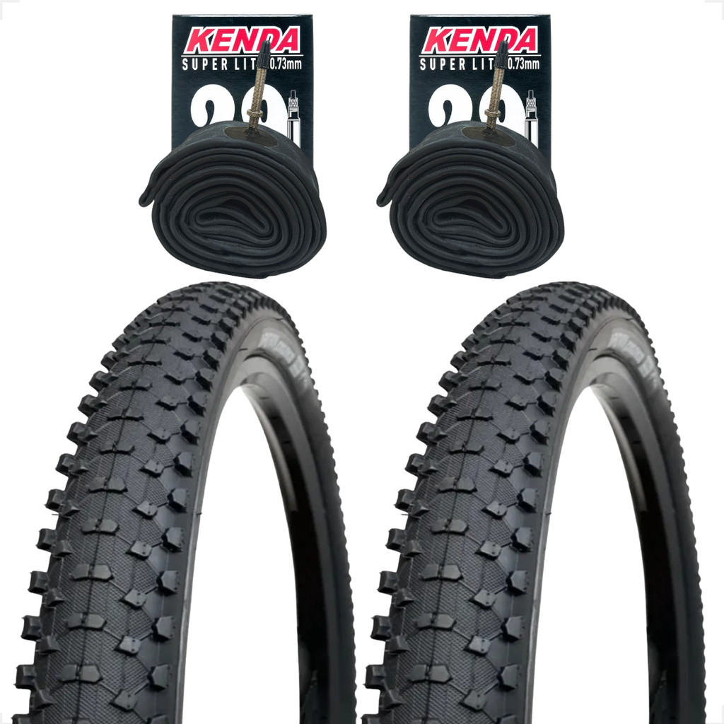 PAR PNEU LEVORIN COLINA BICICLETA BIKE ARO 29 2.1 MTB BANDA LEVE ARAME + PAR CAMARA KENDA BICO FINO