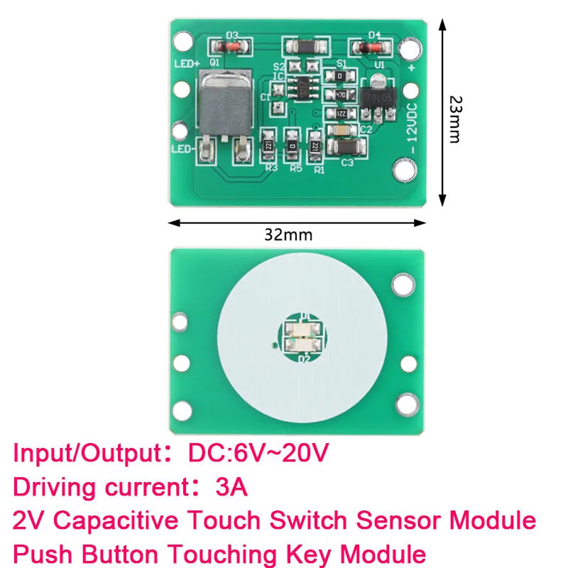 10pcs/5pcs 12V Módulo De Sensor De Interruptor De Toque Capacitivo Botão De Pressão Chave Trava De Jog Com Relé DC 6-20V