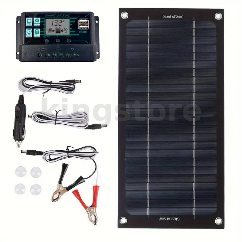 Carregador De Painel Solar De Alta Eficiência 600W Kit Portátil De Silício Monocristalino Cabo De Extensão Do Controlado