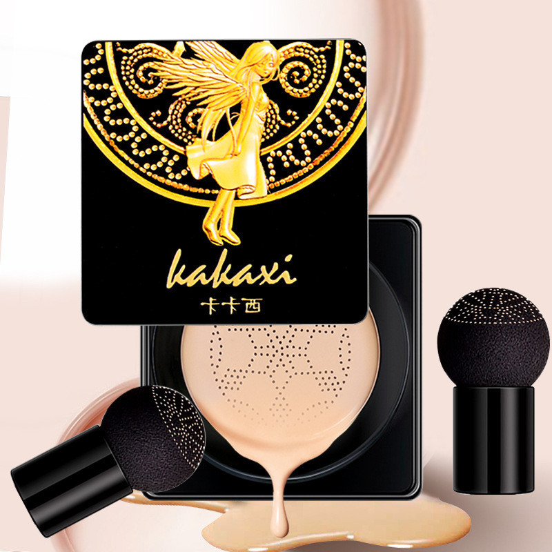 Kakafs kakaxi anjo cogumelo cabeça almofada bb creme corretivo base líquida cosméticos cogumelo almofada marfim branco