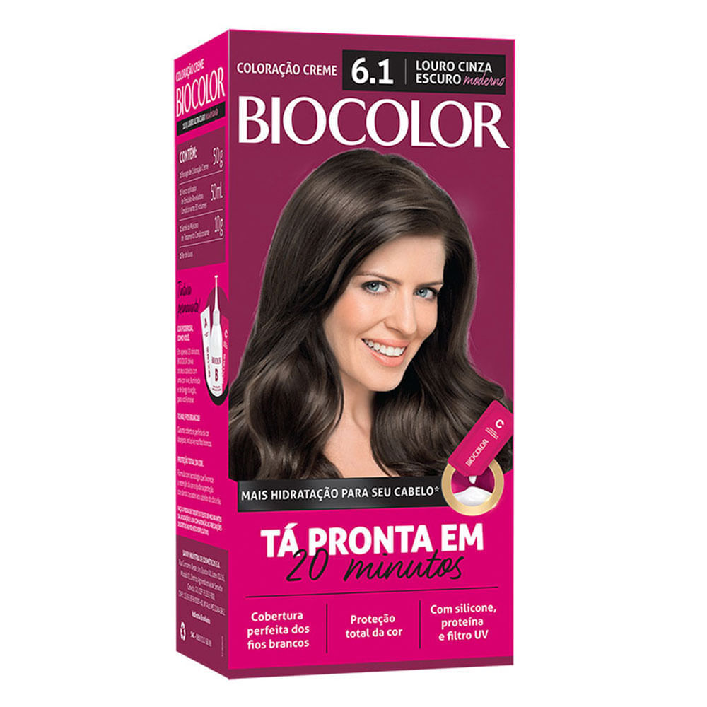 Tintura Creme BIOCOLOR 6.1 Louro Cinza Moderno Mini Kit 50g